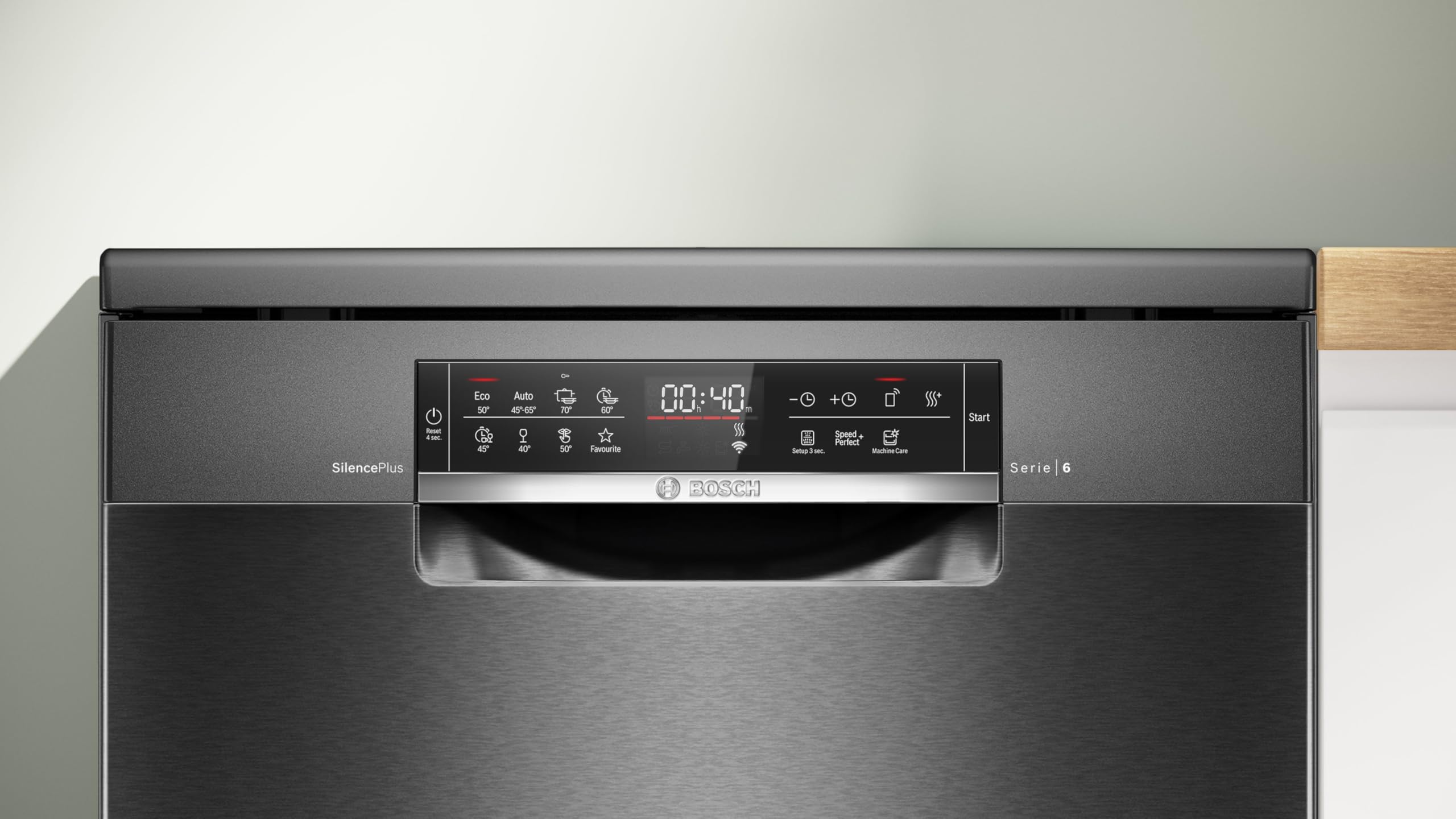 Bosch SMS6ECC12E Serie 6, Lavastoviglie da libera installazione, Home Connect, Extra Clean zone: lavaggio intenso per lo sporco più ostinato, Assistente al lavaggio, Programma Preferito,Nero, 60 cm