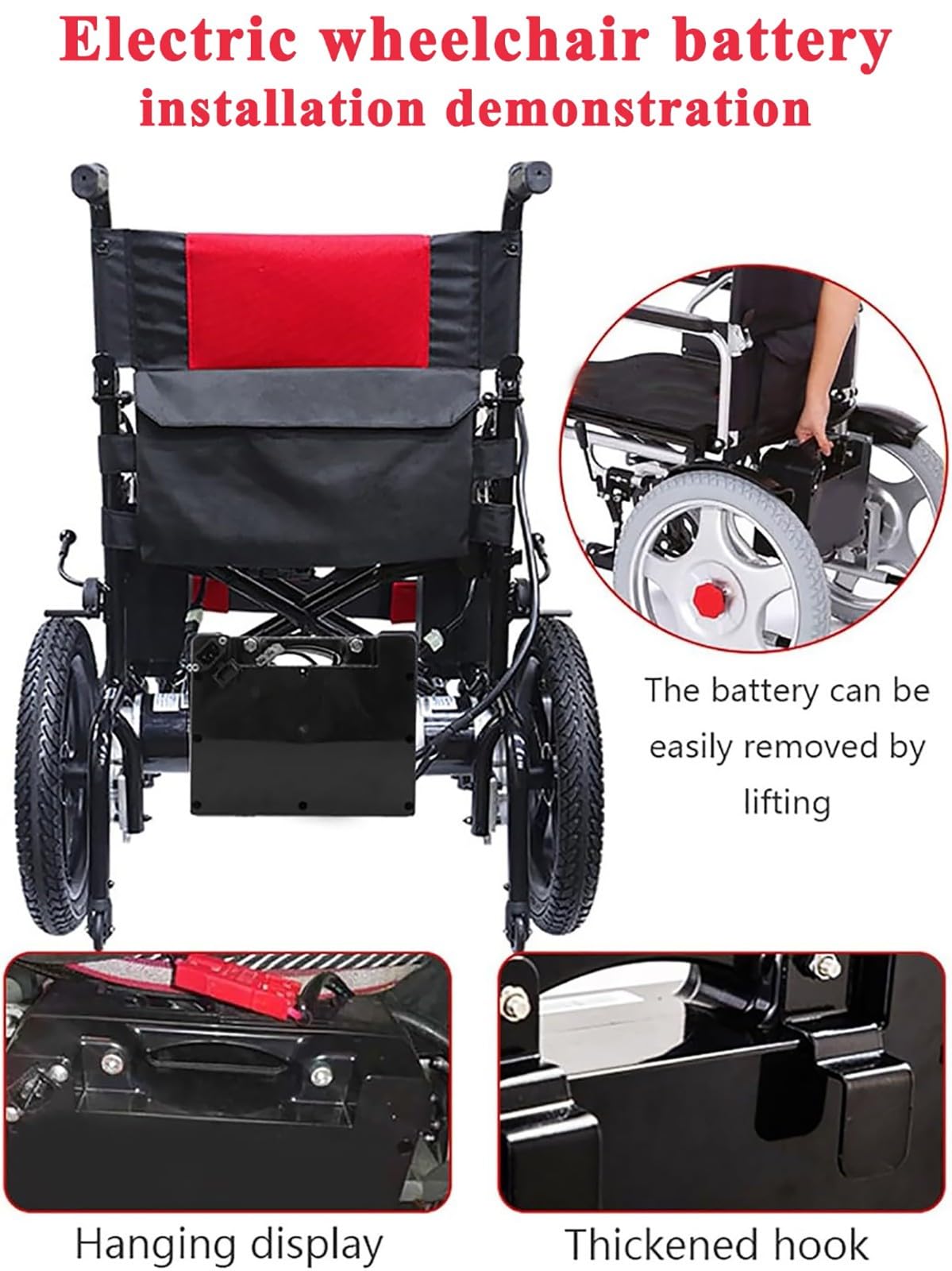 Batería para Silla De Ruedas Eléctrica De 24 V, 8 Ah, 10 Ah, 12 Ah Y 15 Ah, Recargable con Cargador, Ideal para Sillas De Ruedas De Personas Mayores. Conector Anderson Rojo.