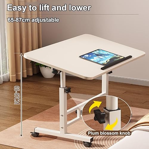 Miniatura 7 de Mesa auxiliar para sala de estar, mesa auxiliar pequeña, mesa auxiliar para sofá móvil con ruedas, elegante mesita de noche en forma de U, altura