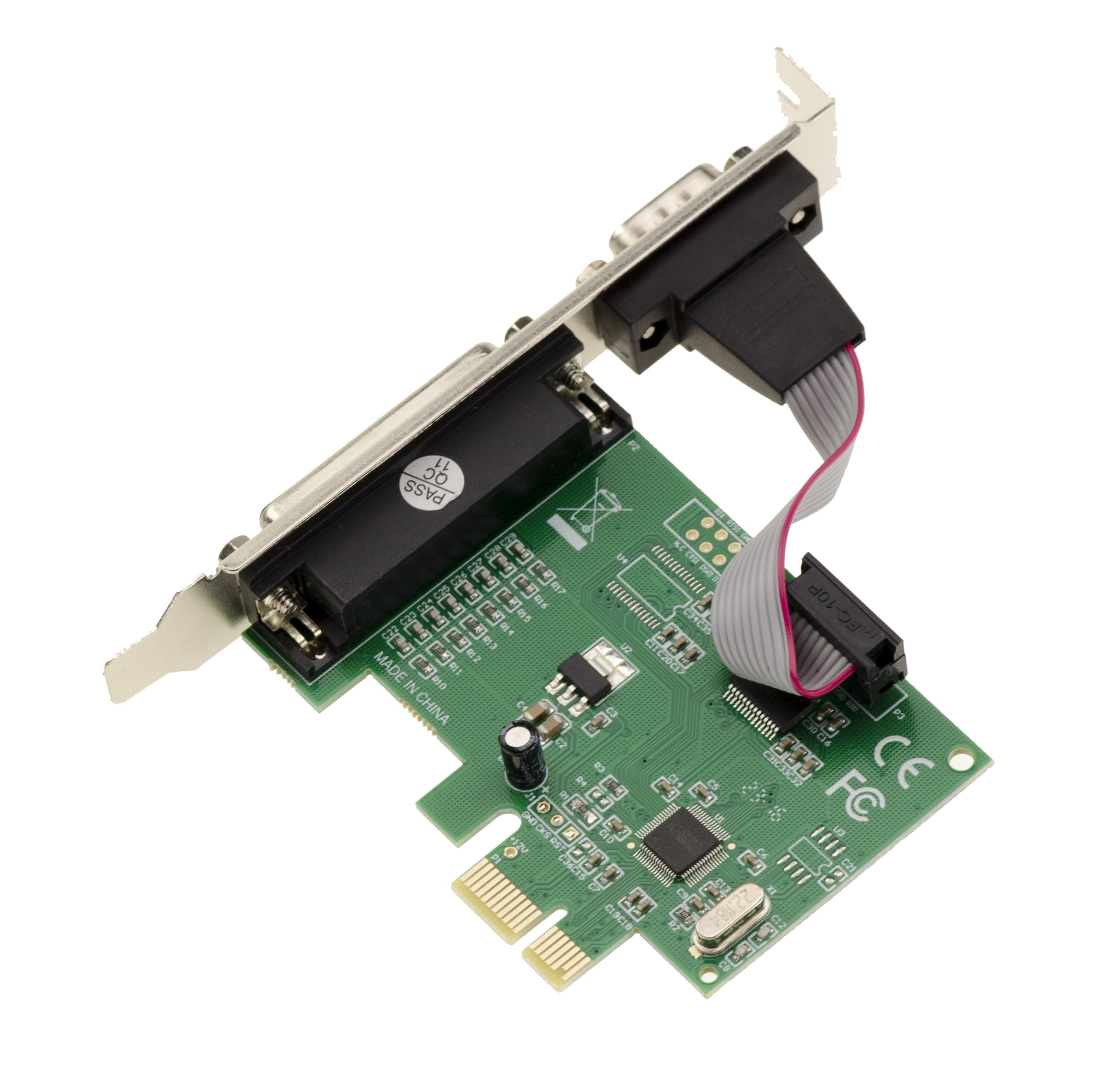 KALEA-INFORMATIQUE Carte contrôleur PCI Express PCIe Combo 1 Port série COM RS232 DB9 et 1 Port parallèle LPT DB25 avec Chipset WCH382L