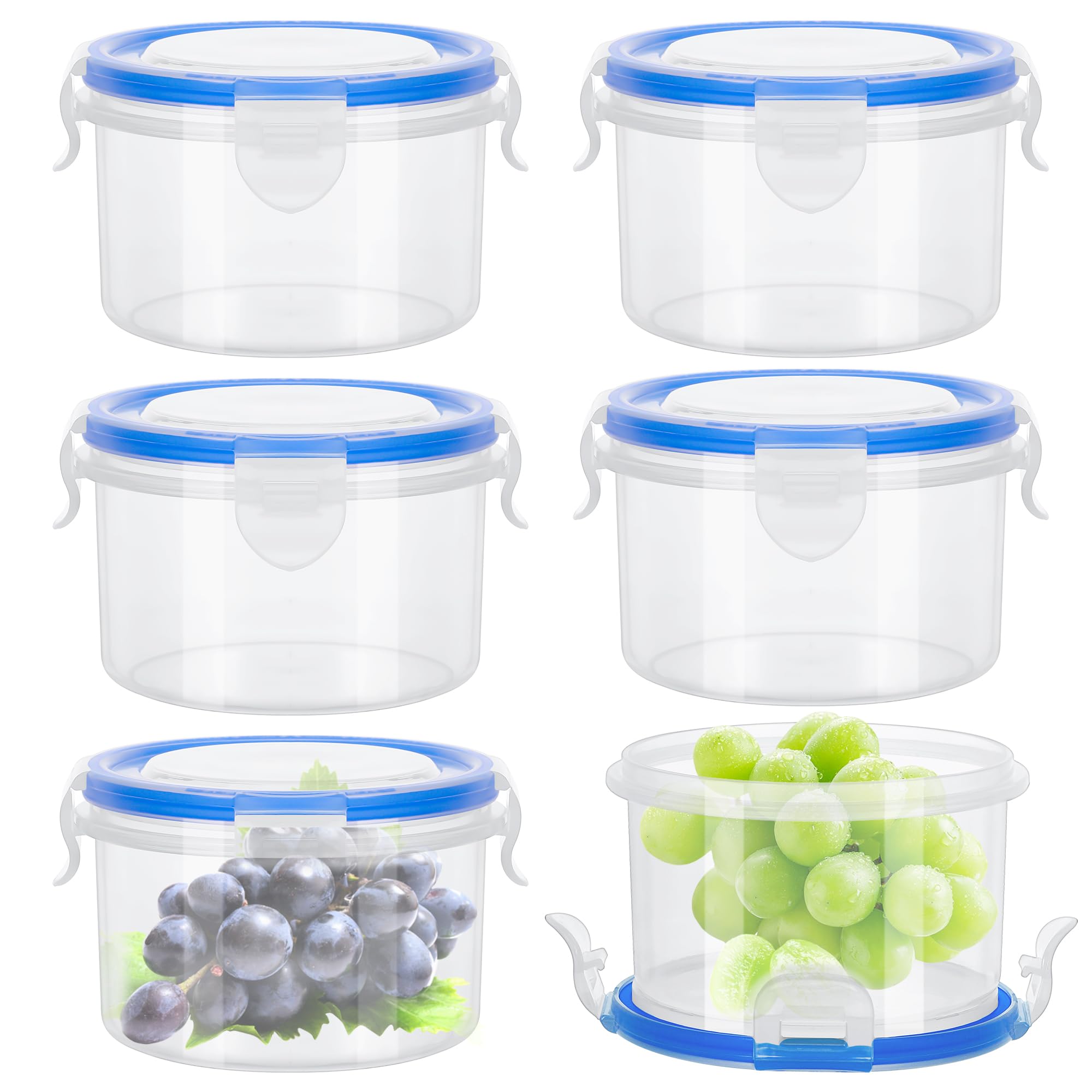 Starvortex 6szt Małe pojemniki na żywność z pokrywkami, 300ML plastikowe pojemniki na przekąski, plastikowy hermetyczny zestaw pojemników kuchennych na żywność, wielokrotnego użytku małe pojemniki z