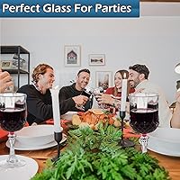 Vista 4 de Home-X Copas de plástico – 4 copas de vino de acrílico transparentes reutilizables con tallos, copas de vino elegantes e irrompibles para champán