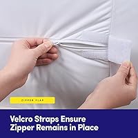 Vista 2 de Protector de colchón tamaño King – Funda de colchón impermeable con cremallera – Membrana de poliéster transpirable – Se adapta a colchones de 10 a