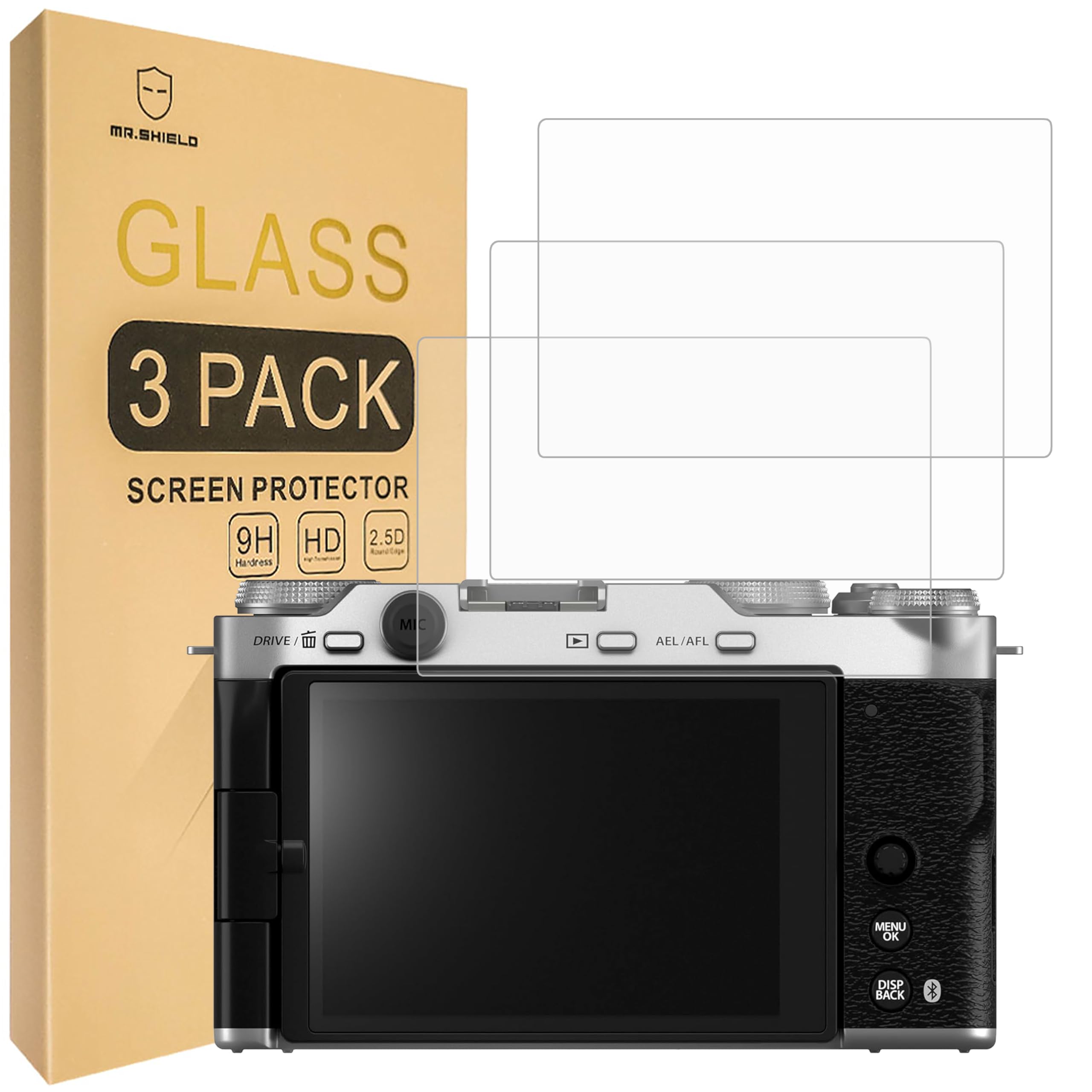 Mr.Shield 3 Sztuki Hartowane Szkło Ochraniacz Ekranu do Fujifilm X-M5 / XM5 | Odporny na Zarysowania HD Przejaśniać Hartowane szkło 9H