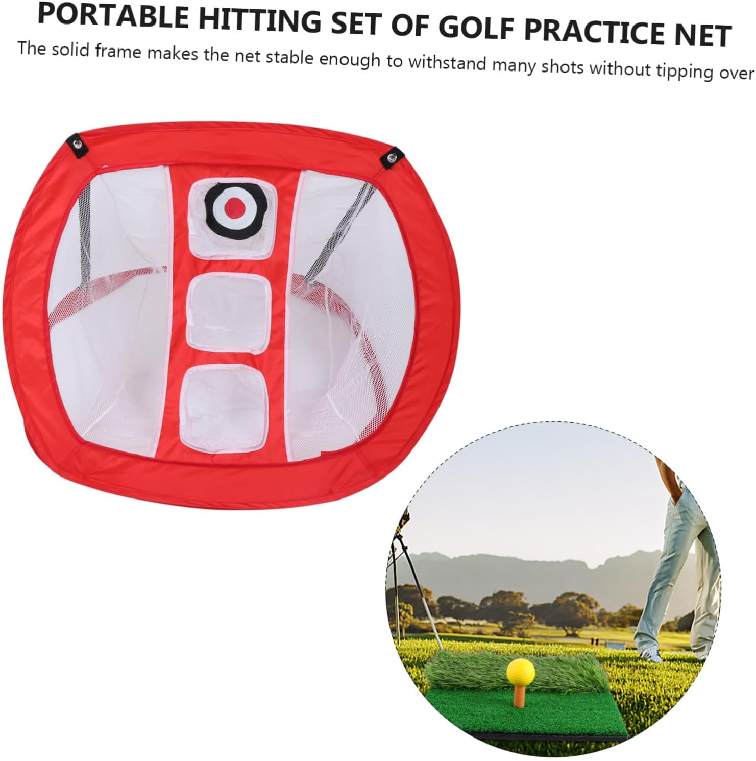 Portable Nylon Golf Practice Net Set with Foldable Hitting Mat for Indoor and Outdoor Practice Training Equipment for Golfers