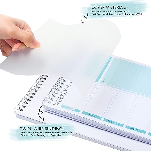 Miniatura 3 de Bloc de notas semanal para planificación, lista de tareas pendientes en espiral, organizador semanal para estudiantes, agenda semanal para el