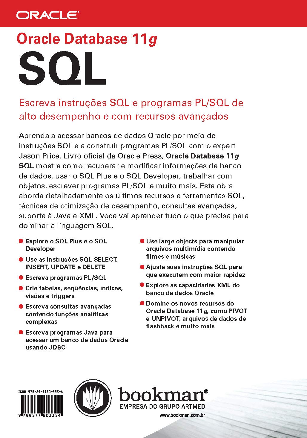Oracle Database 11G SQL. Domine SQL E PL. SQL No Banco De Dados Oracle (Em Portuguese do Brasil)