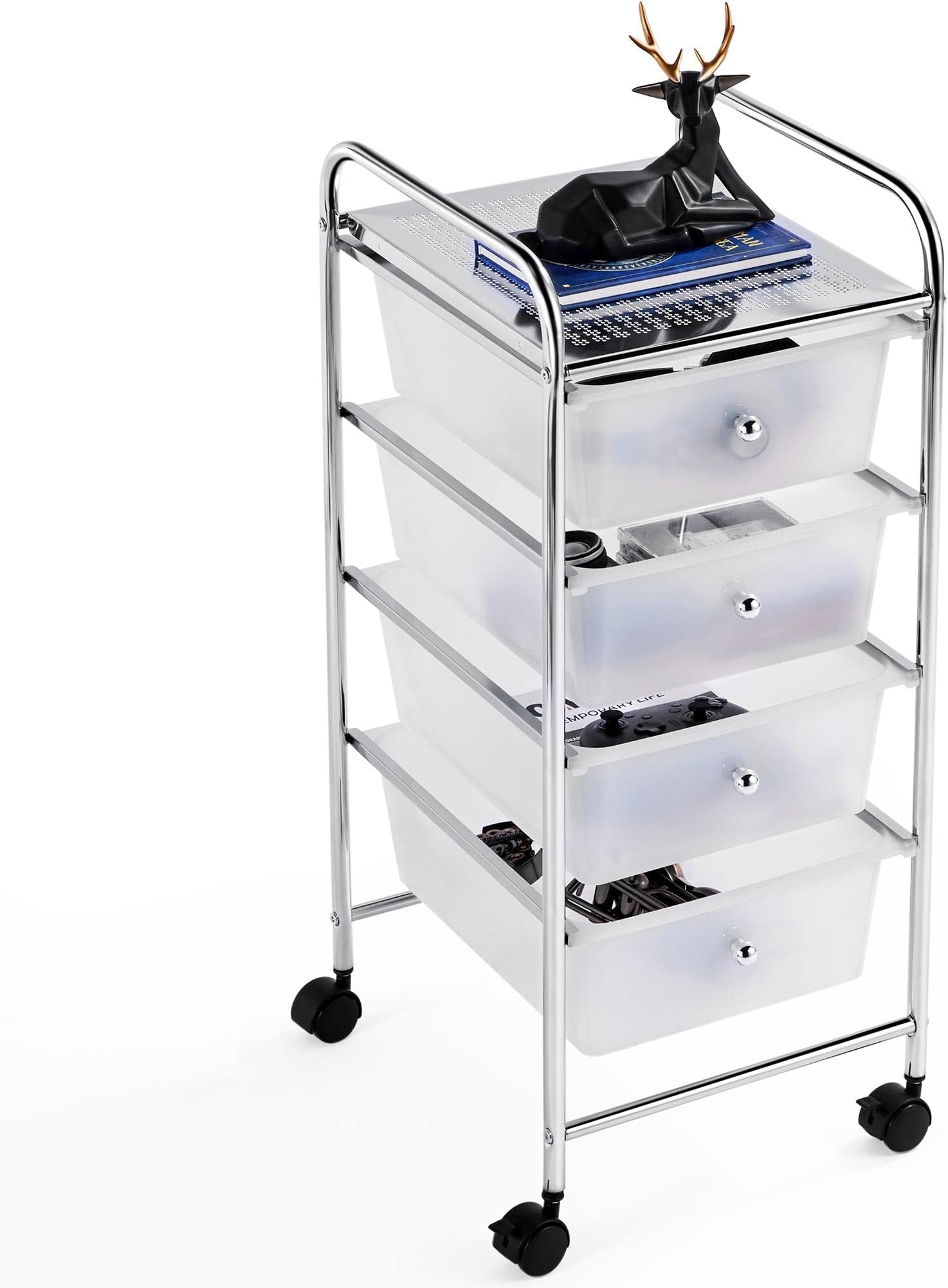Premier Housewares Plastic Drawer Storage Kitchen Storage Trolley