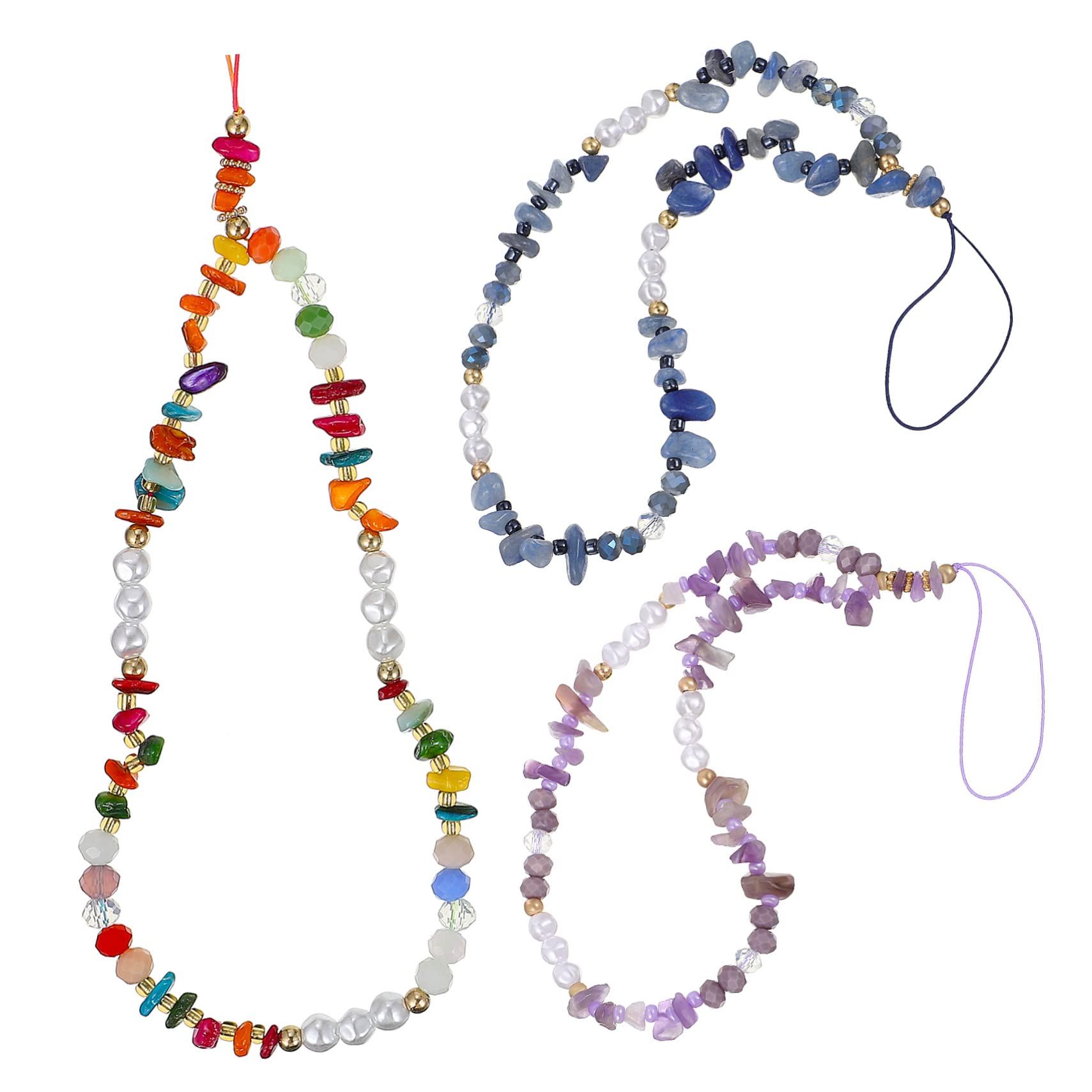 SHINEOFI Cadenas De Teléfono Con Cuentas De Piedras Y Perlas Artificiales De Correas Decorativas Para Móviles Lanyards Pérdida Accesorios De Para Teléfonos