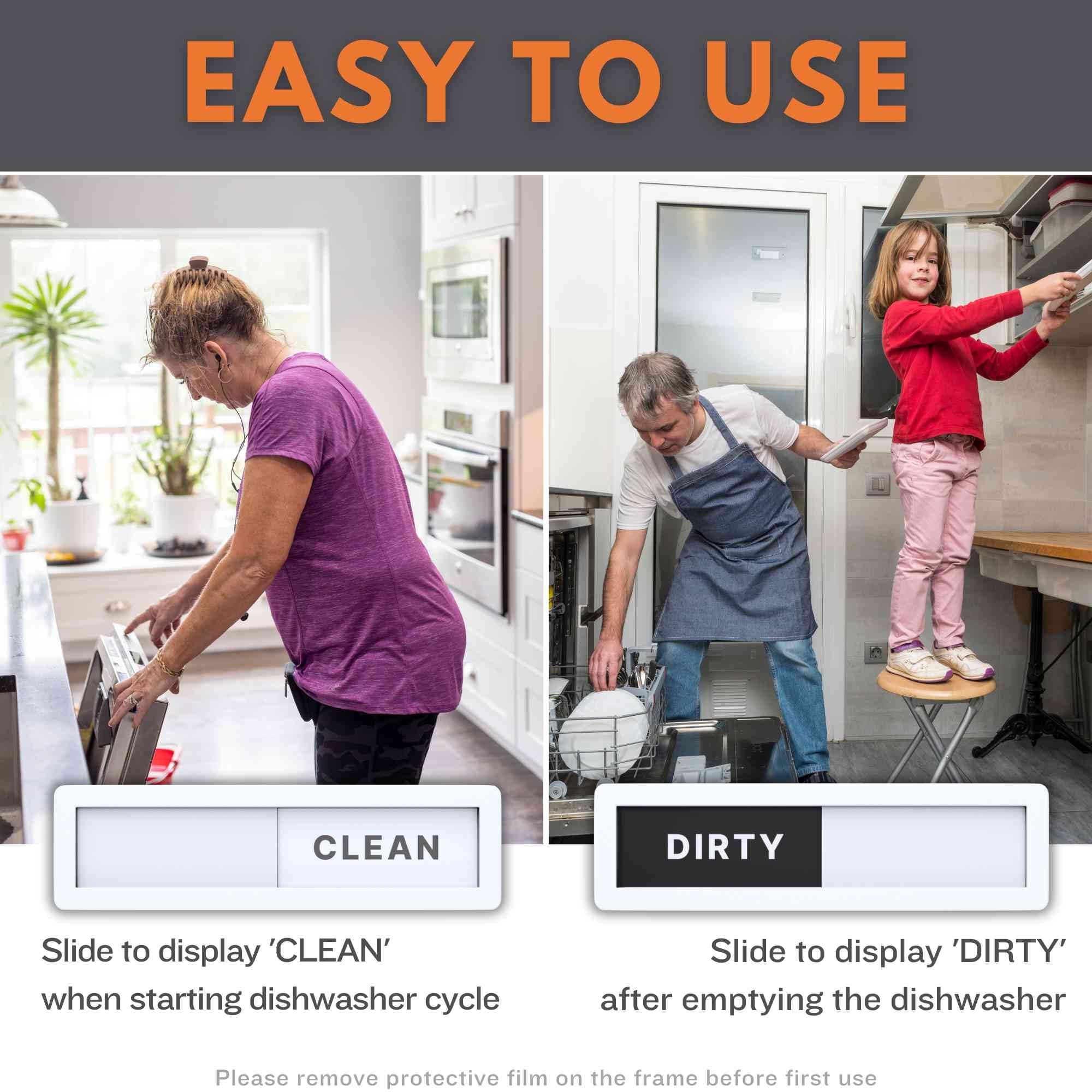 little dirty but is easy to clean Stylish Dishwasher Magnet Clean Dirty Sign – Easy-to-Read  main image 4