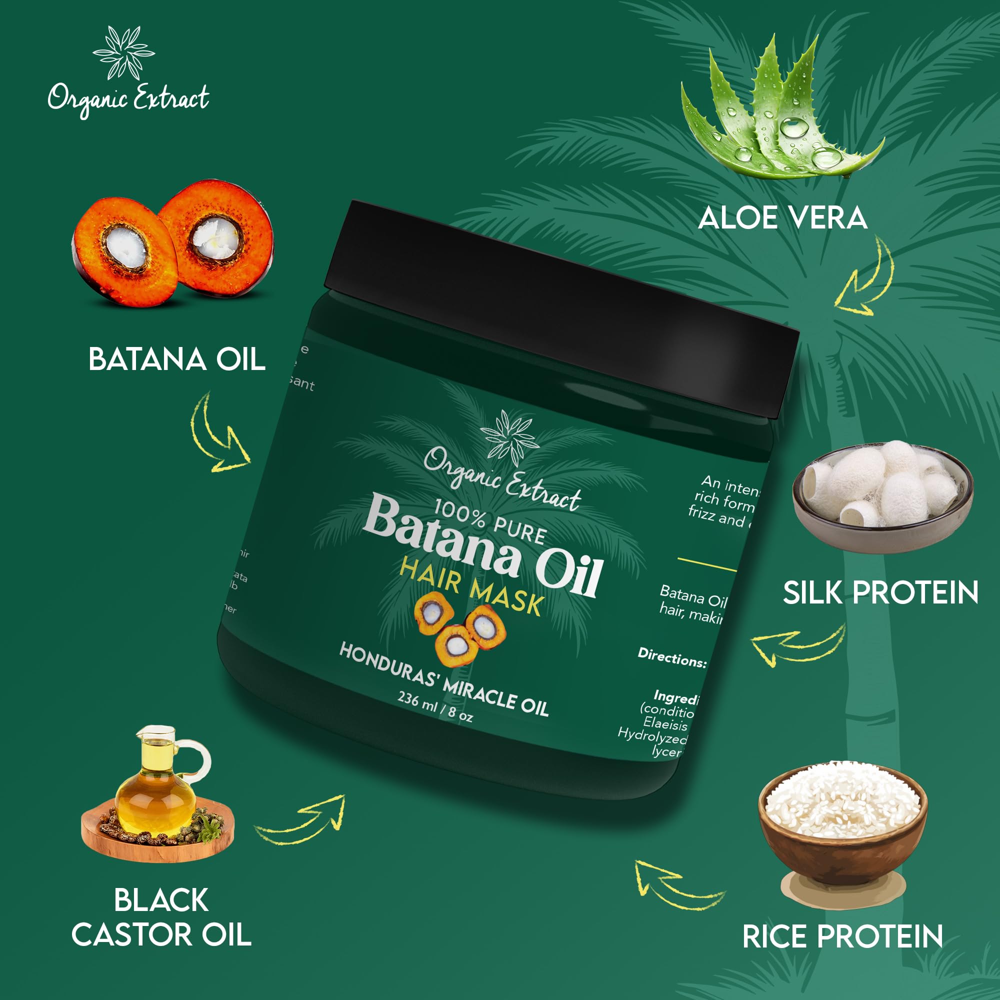 Batana Oil Hair Mask (Deep Conditioner) 8 oz/236 ml