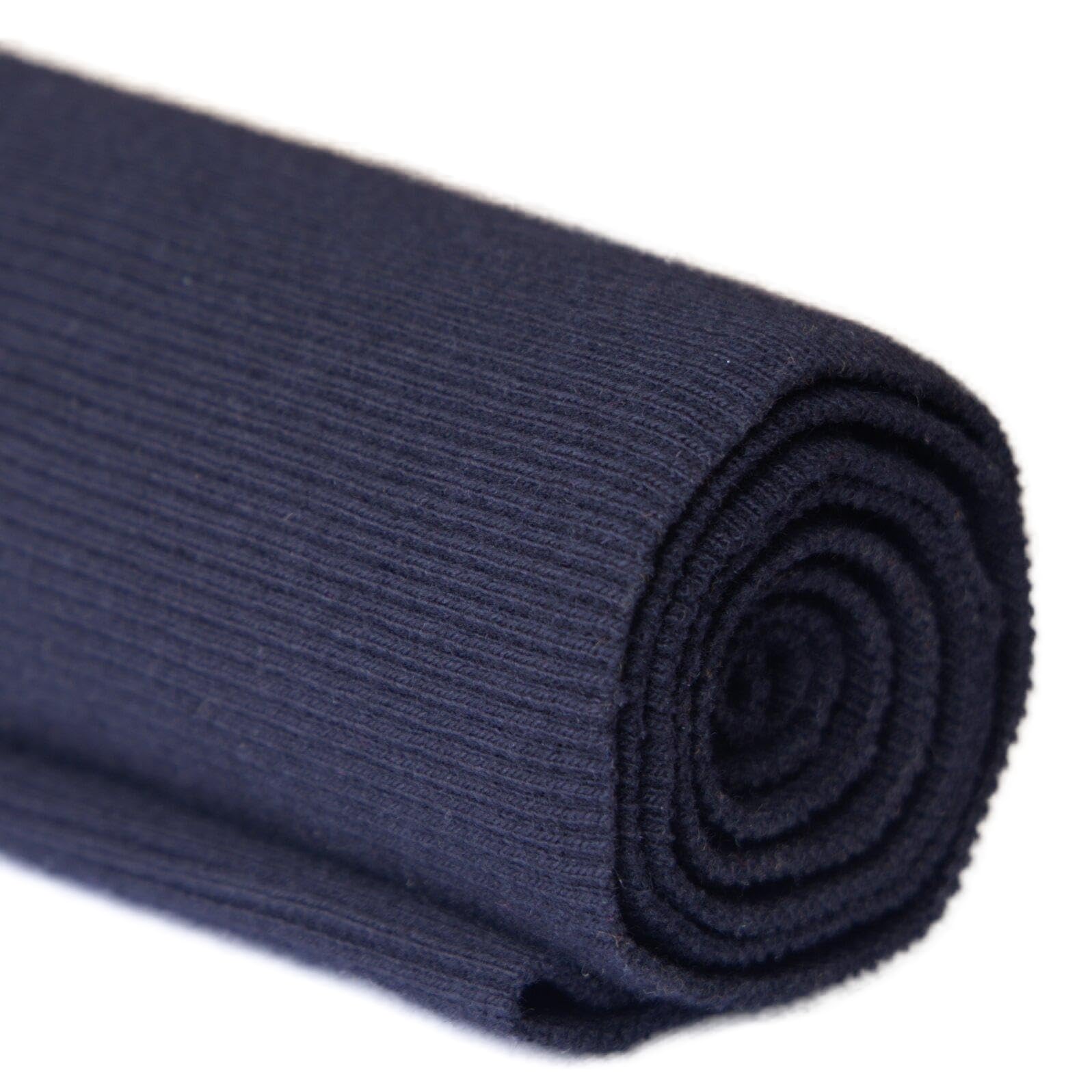 Tinakim 46 Navy Blue Ribbing For Cuffs, Knit Fabric, Jacket Hoodies Waistbands Neckbands Sewing Material (43X8in, )