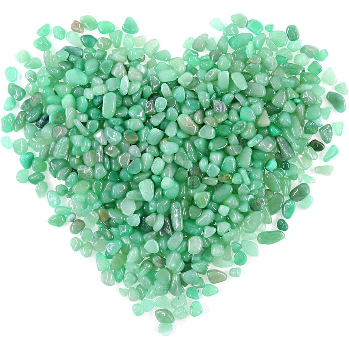 WAYBER Piedras de cristal decorativas, 920 g (relleno de 2 tazas) de cuarzo irregular, grava de piedra verde para decoración de acuario, tanque de tortuga, paisaje de plantas suculentas/adorno de