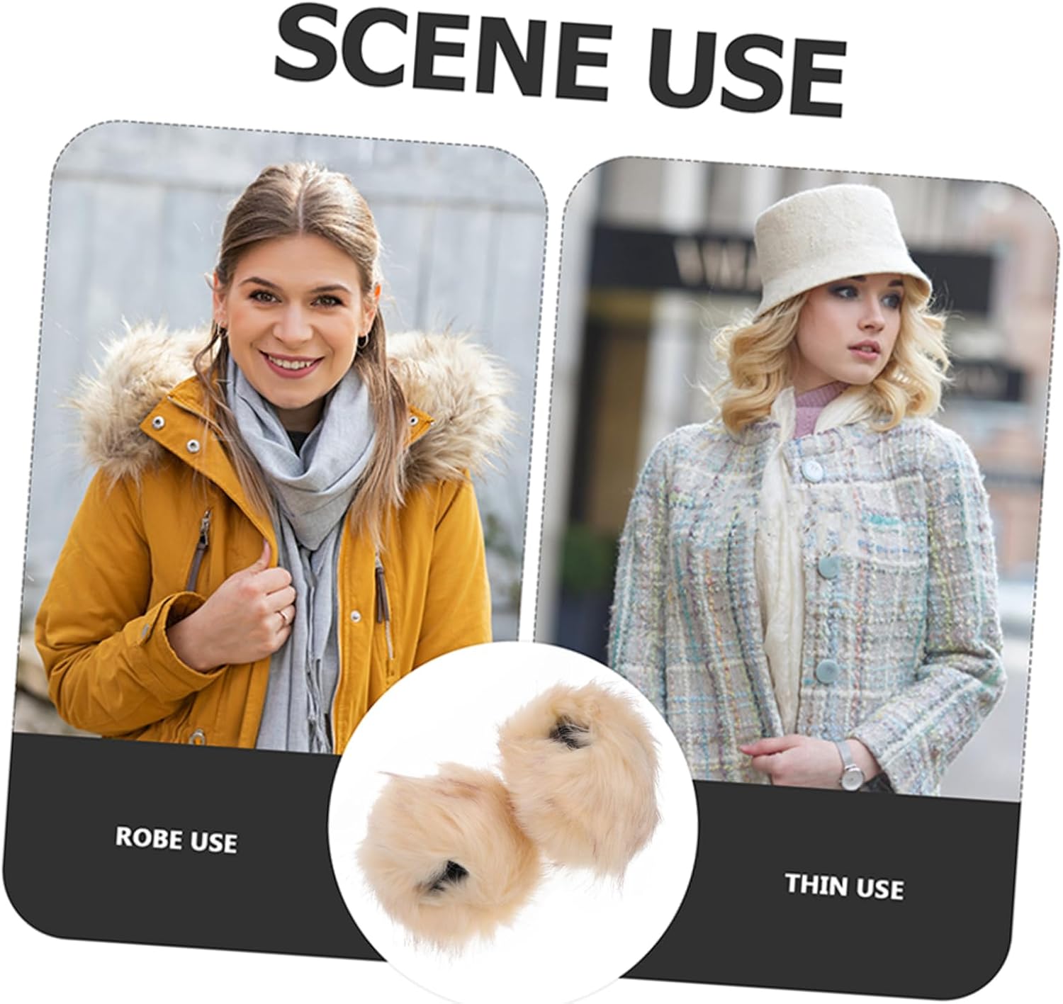 Ipetboom Faux Fur Wrist Cuffs for Women Winter Arm Warmers Elegant Beige Soft Fluffy Wrist Bands for Stylish Accessory for Fashion-forward Looks