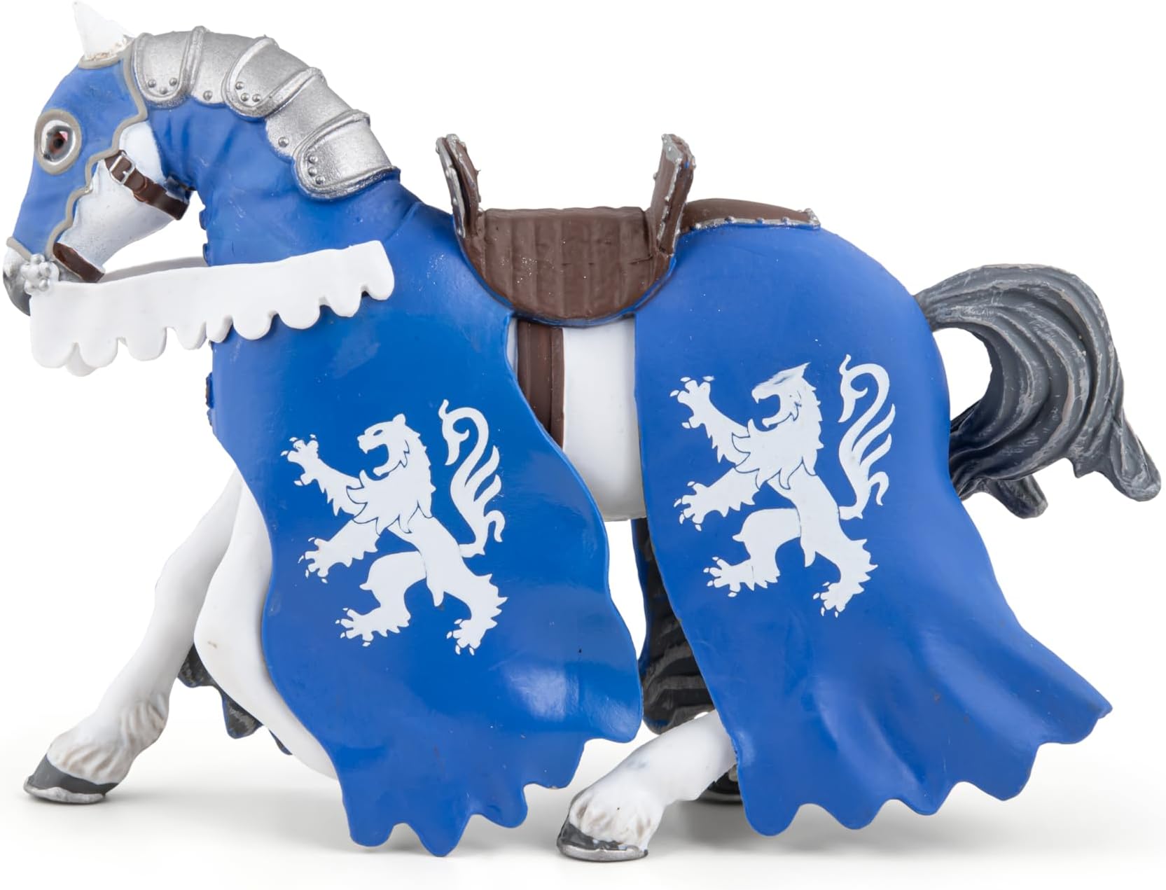 Hand-Painted - Figurine -Medieval-Fantasy -Horse of Lion Knight with Spear -39759 - Collectible - for Children - Suitable for Boys and Girls - from 3 Years Old