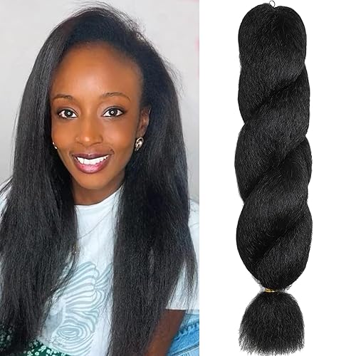 26 pulgadas, 3 paquetes (9.51 onzas), cabello trenzado preestirado, fácil trenza, profesional, sin picazón, fibra sintética fácil de trenzar, ajuste