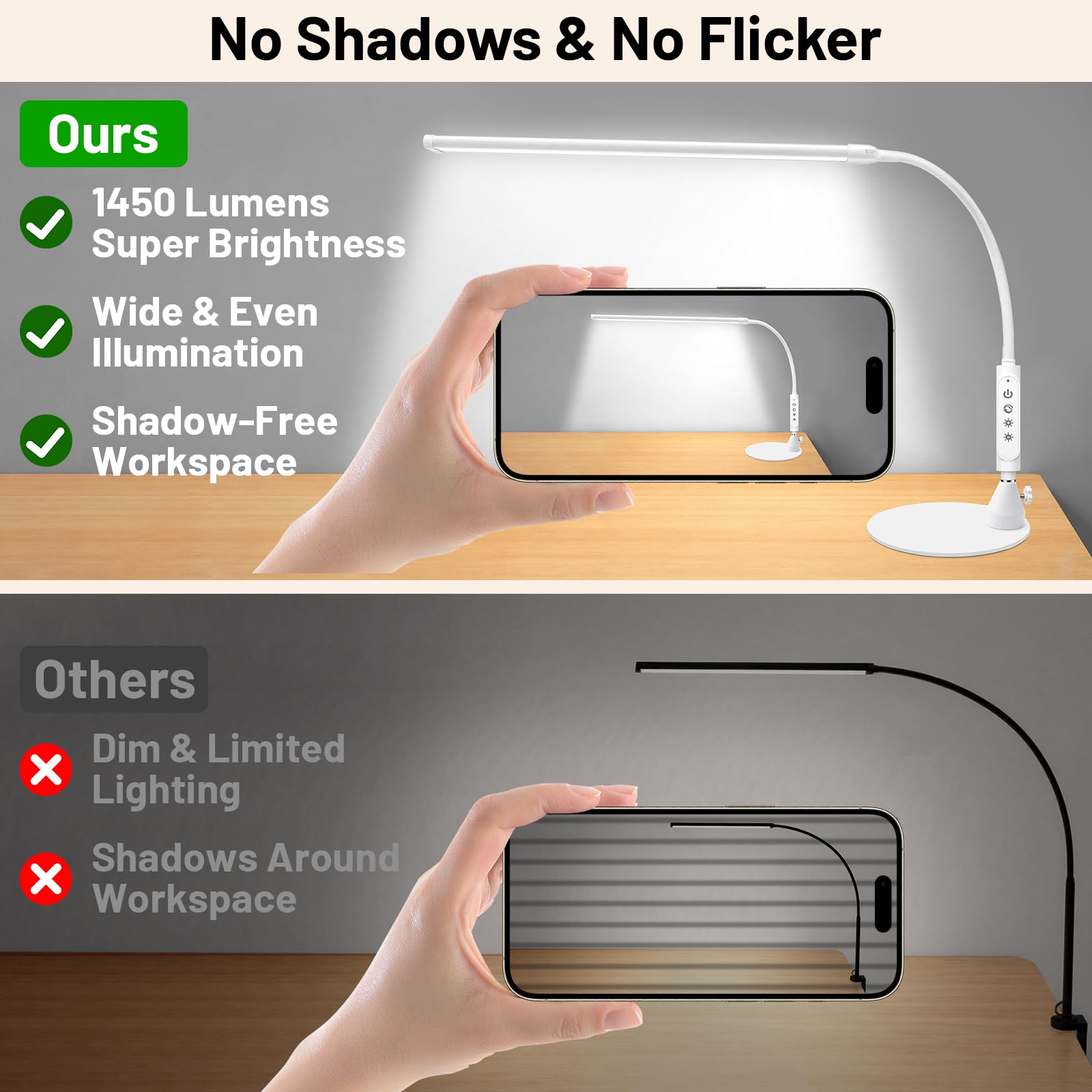 Diesisa Lampada da scrivania a LED, 60 cm, per protesista chiodo