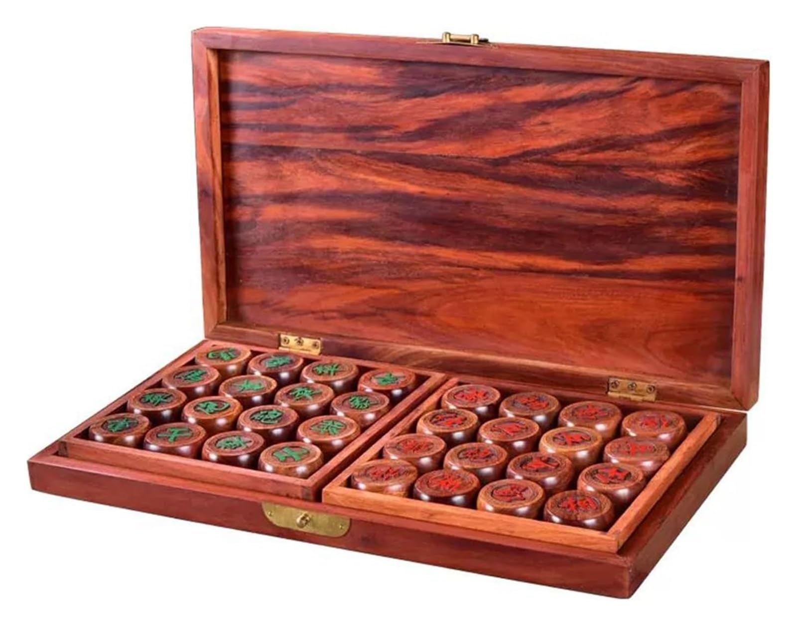 Zestaw do gry w chińskie szachy dla 2 graczy | Składana gra planszowa Xiangqi z drzewa sandałowego do rodzinnej zabawy i strategii (4.8cm/1.9in)