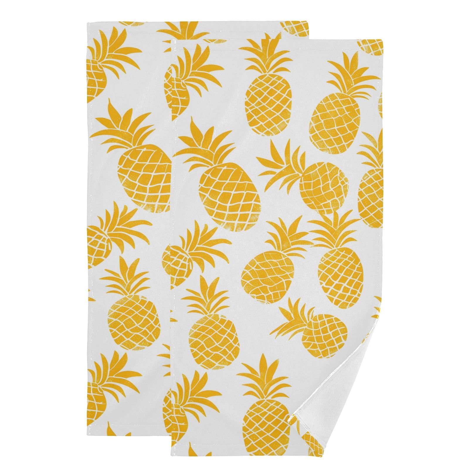 Toallas de mano de piña de secado rápido y algodón ultra absorbente para gimnasio y baño