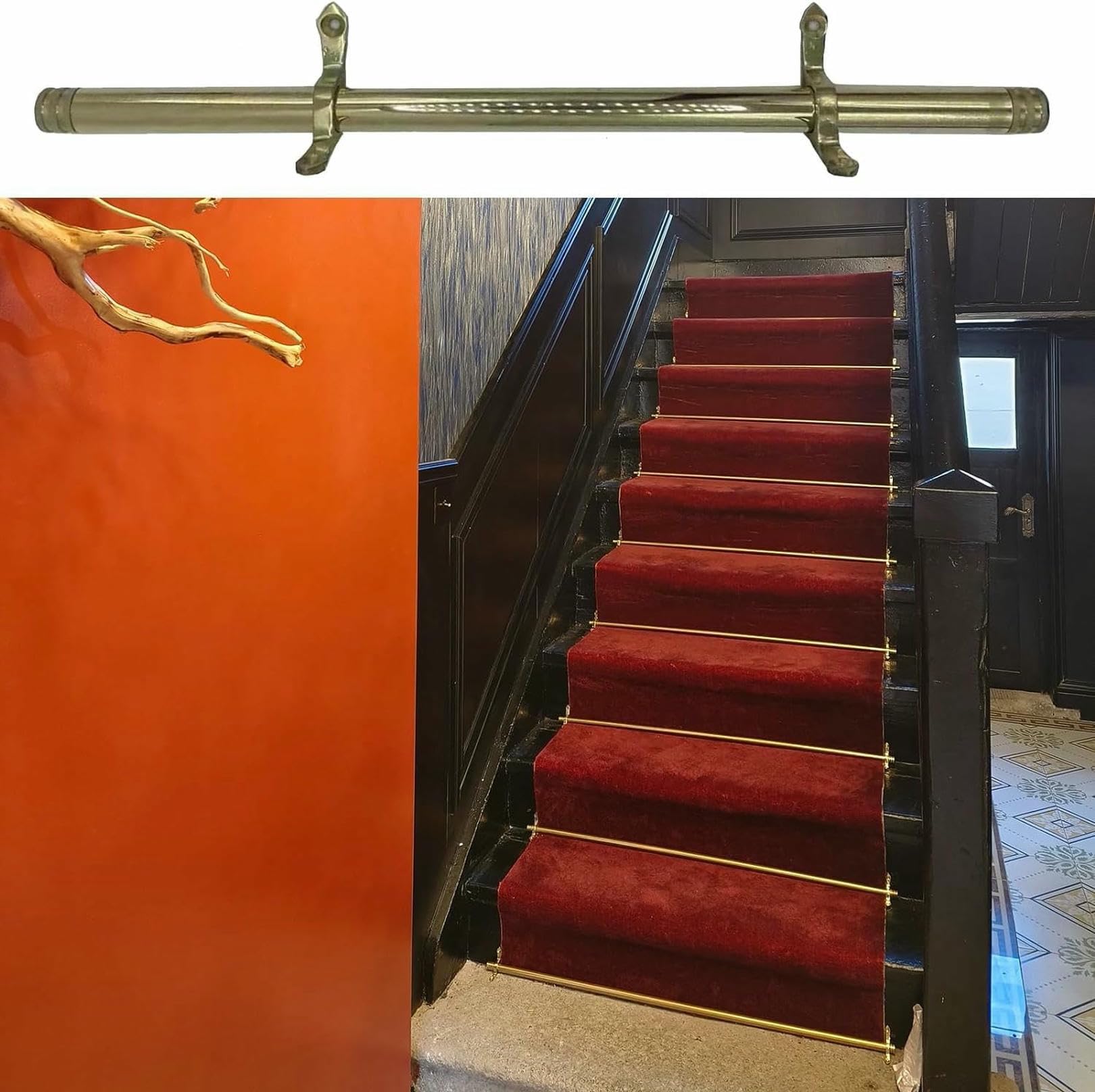 Tringle d'escalier en laiton stop tapis qui glisse marches