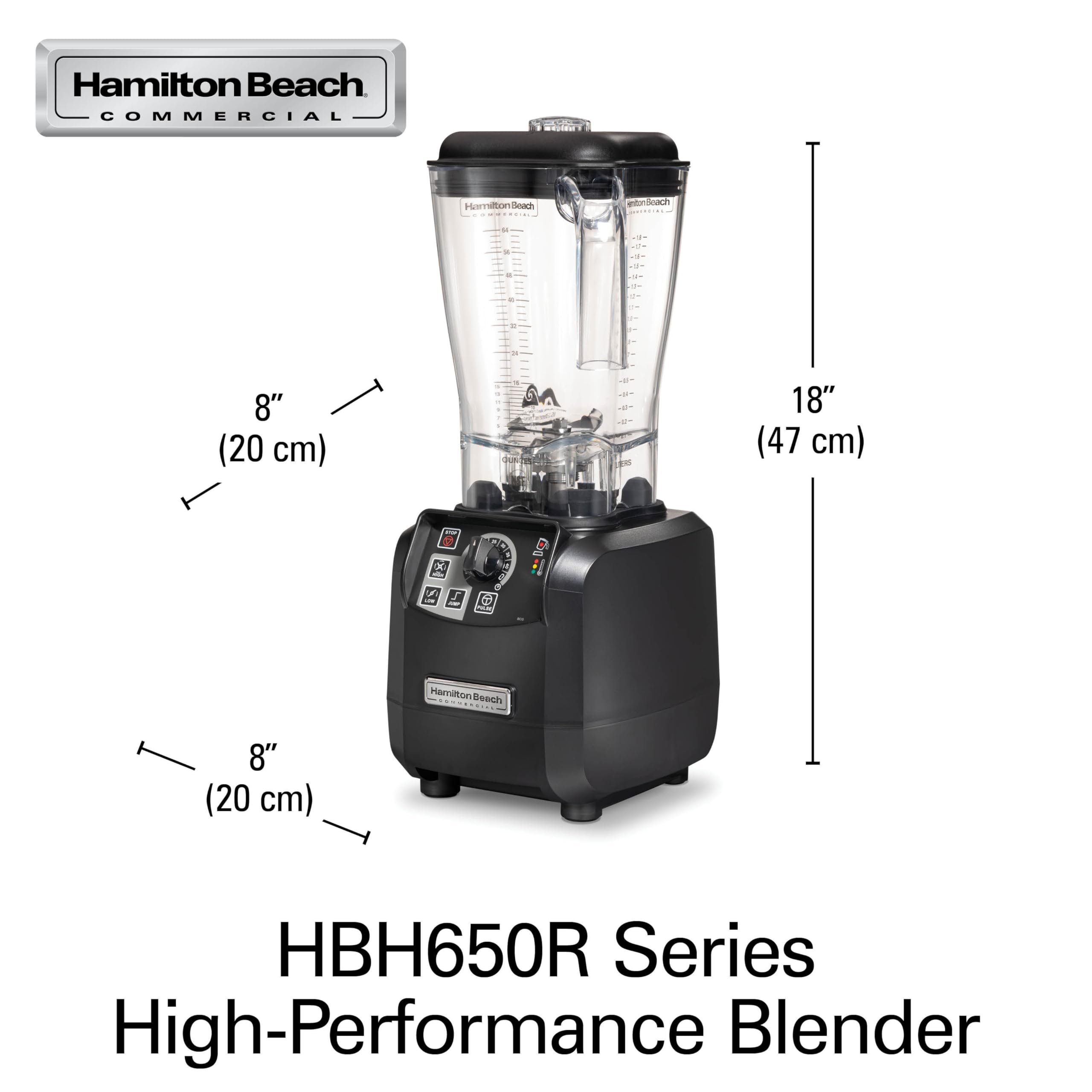 Hamilton Beach - HBH650R - Licuadora Tempest con ciclo de salto, recipiente sin BPA de 1,8 l