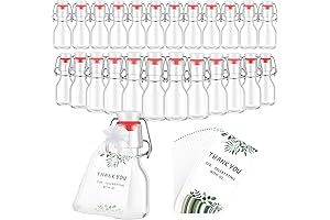 24 Pieces 2 oz Mini Swing Top Glass Bottles