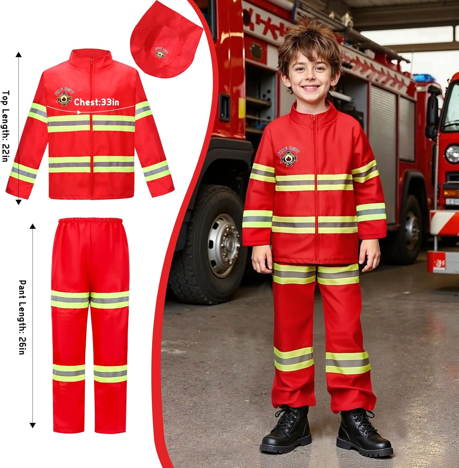 LOYO Kids Role Play Dress Up Clothes for 3-8 Years Old Play, 4 Sets Astronaut/Doctor/Fireman/Construction Costume for Kids And Toddlers Boys Halloween Costumes - Image 2