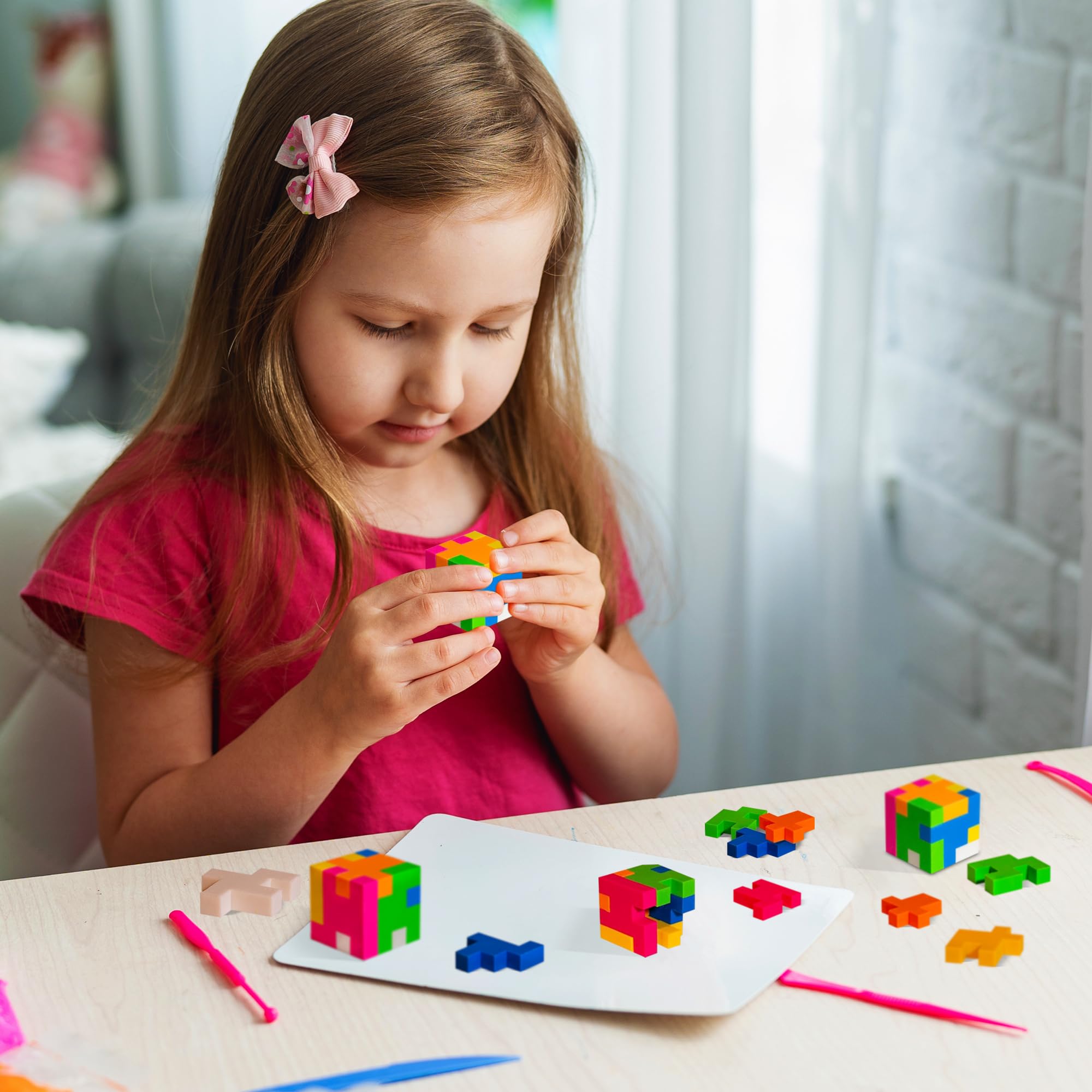 NOPKESV 5 Piezas Gomas De Borrar Rompecabezas De Cubos - Material TPR Suave, Regalo Educativo Para Cumpleaños Infantiles
