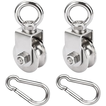 Poulie De Levage à Corde Poly 2 Tonnes AJ - Bloc à Roue Et Extracteur D'attache - Pour Levage Lourd