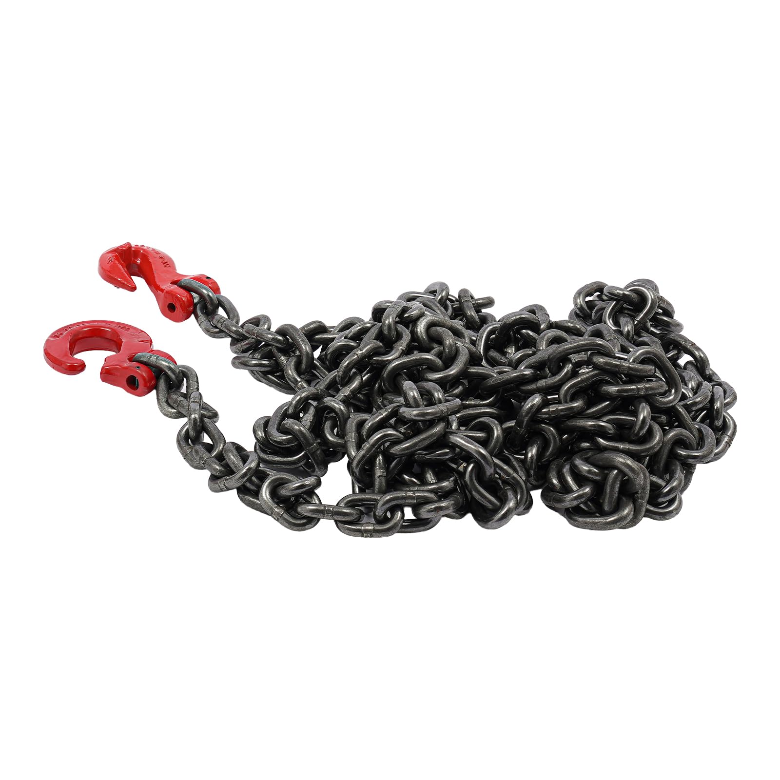 Cadena elevadora 2T 5 m cadena tope gancho rojo negro 8 mm