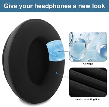 Hyper X Cloud Alpha Cooling Gel Ear Pads,Hyper X Cloud 2 Ear Cushions Compatible with Hyper X Cloud Stinger/Cloud Flight/Cloud II/Cloud Alpha Wireless/Cloud Core/Mix/Pro Headsets,Ear Muffs Earpads