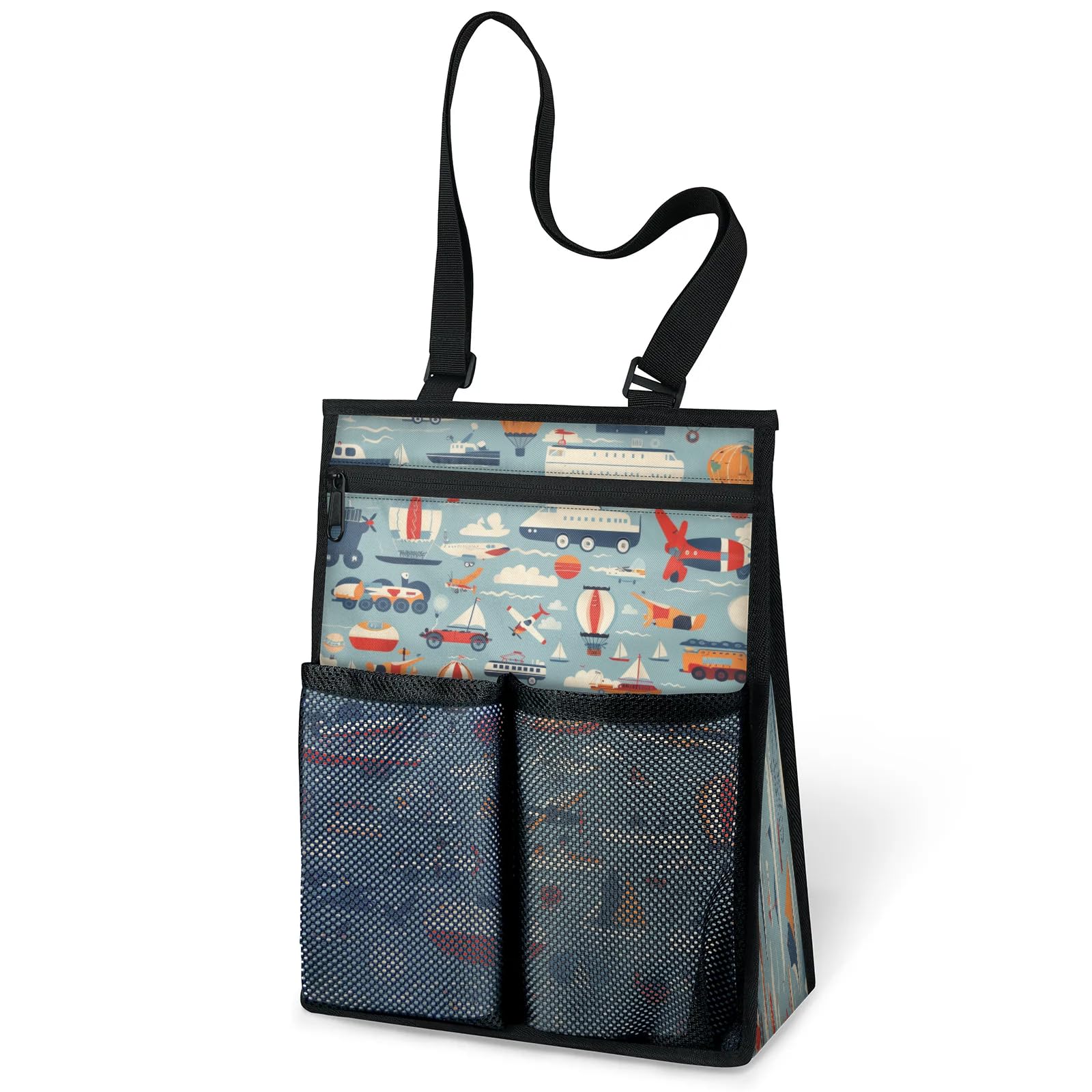 Ourtheme Cartoon Theme Portable Shower Bag for Travel Gym Camp Beach Tote Shower Caddy Bags Hanging Toiletry Organizer