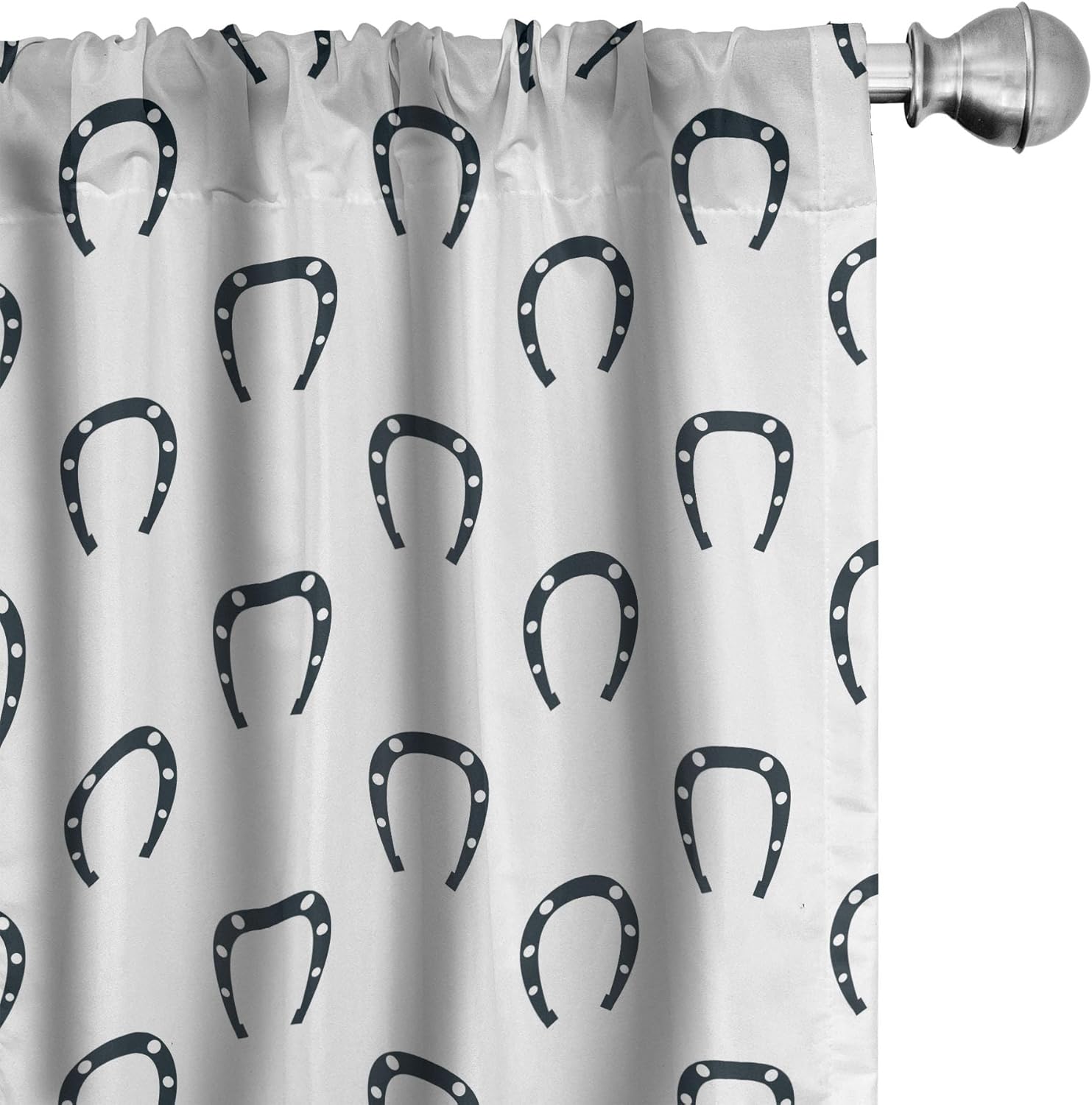 Lunarable Horseshoe Curtains, Horse Riding Racing Entertainment Speed Hobbies Running Competition Award Print, Window Treatments 2 Panel Set for Living Room Bedroom, Pair of - 28" x 63", Emerald