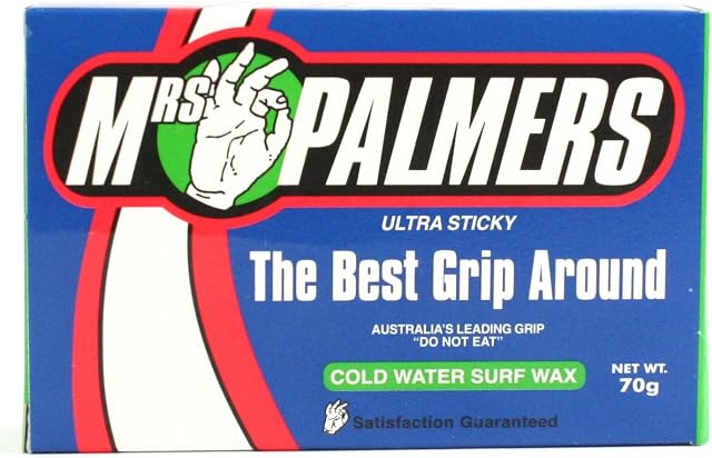 Mrs Palmers Cold Water Surfboard Wax 1 x 70g Block