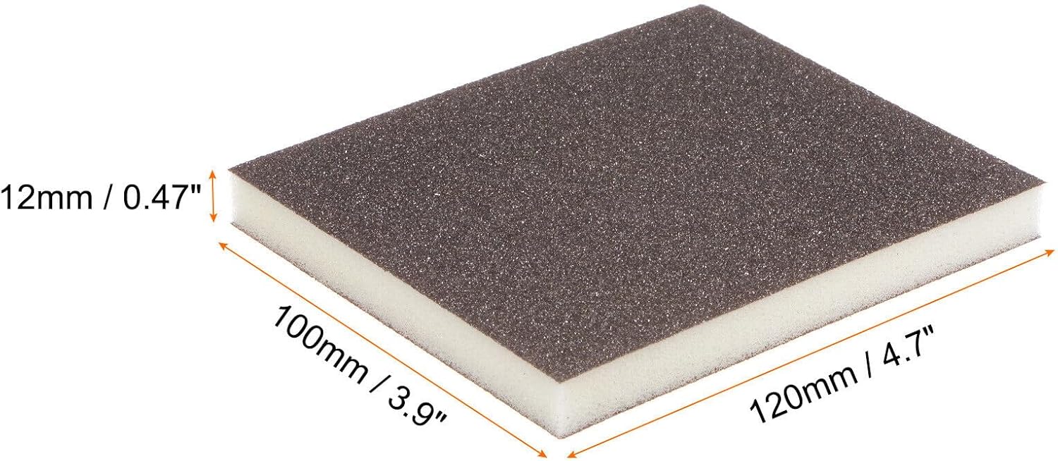 Toolparts And Accessories 10pcs Sanding Sponge Blocks 180-240 Grits Hand Block 120x100x12mm Brown&Yellow (#CN#130824-04162)