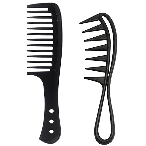 2 Pcs Wide Tooth Comb, Large Tooth Curl Comb Shark