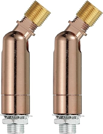 MECCANIXITY Sloped Ceiling Adapter 180/345 Degree 60x15mm M10 Fine Thread Tilt Ceiling Light Fixture Adapter Kit for Ceiling Pendant Lights Chandelier Track SuspendRed Copper, 2 Pack