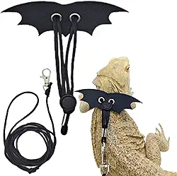 Peitoral e coleira de dragão barbudo, coleira ajustável para répteis com asa, cinto de tração para animais de estimação para dragão barbudo, lagarto, iguana, lagartixa ou outros animais de estimação