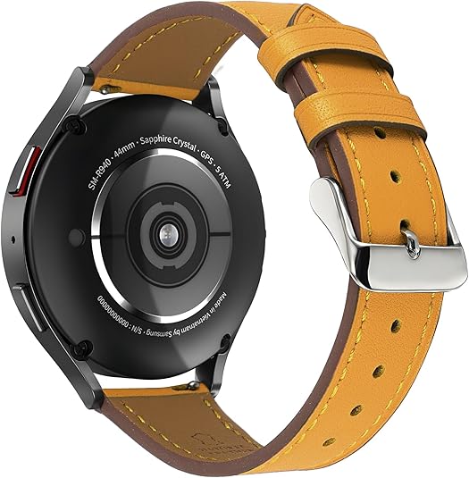 Premium Italy Leather Bands Compatible with Samsung Galaxy Watch 7 6 5 4 40mm 44mm, Galaxy 5 Pro 45mm, Galaxy Watch 6 4 Classic Active 2, 20mm Leather Watch Soft Replacement Strap for Women Men
