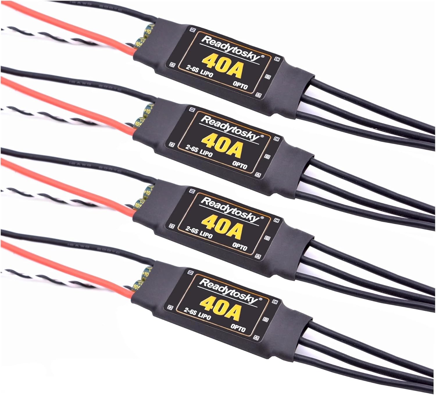 40A OPTO 2-6S Brushless ESC Fit for F450 450mm/F550/S500/ZD550 RC Helicopter/Quadcopter(4X ESC with Wires)