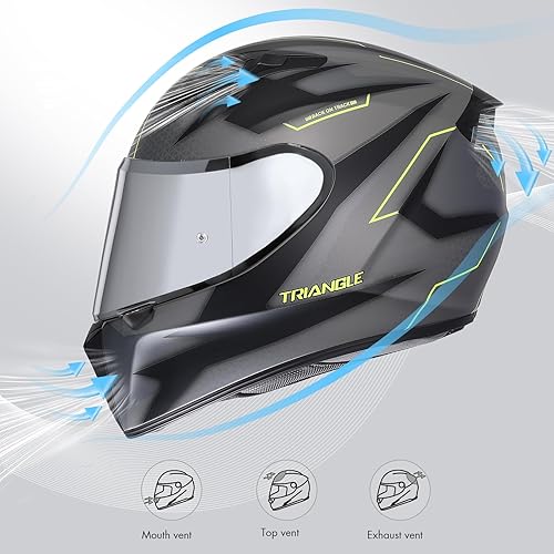 Miniatura 3 de Triangle Casco de doble visera para motocicleta y bicicleta, aprobado por DOT