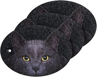 MAOBLYR Quick Absorption Household Cleaning Sponge,Double-Sided Reusable3.54x2.56In,Kitchen Tableware Multi-Purpose Cleaning 3 Sets-Grey Cat