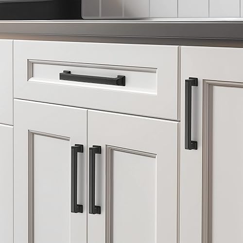 Miniatura 6 de Paquete de 30 tiradores cuadrados para gabinetes de cocina, tiradores de cajón de 5 pulgadas, manijas de gabinete negro mate, accesorios de gabinete