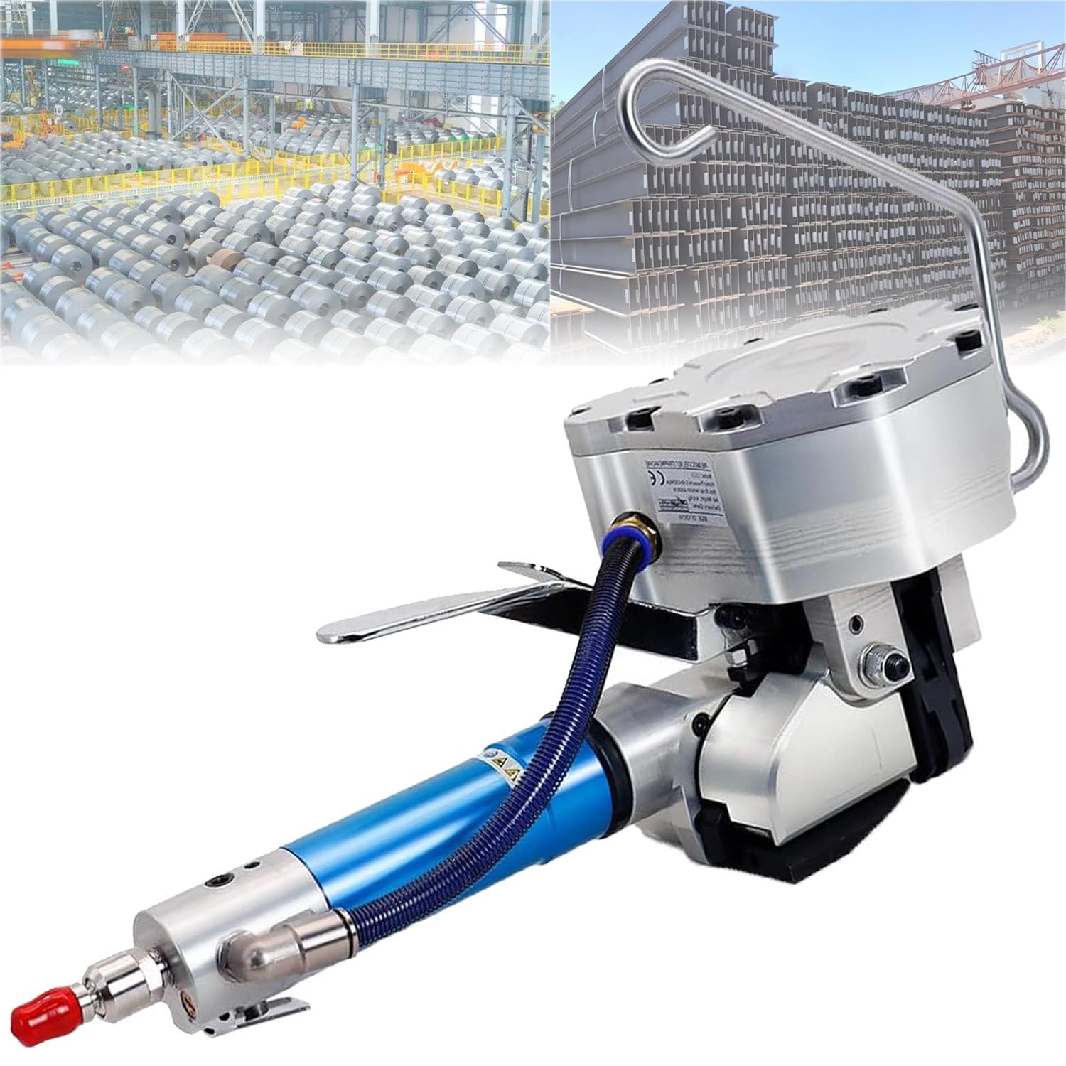 Chuozi One Color Heavy Duty Tensioner Cutter Sealer - Pneumatic Steel Belt Strapping Machine, Manual Banding Packing Tool, Portable Tension Lock Device