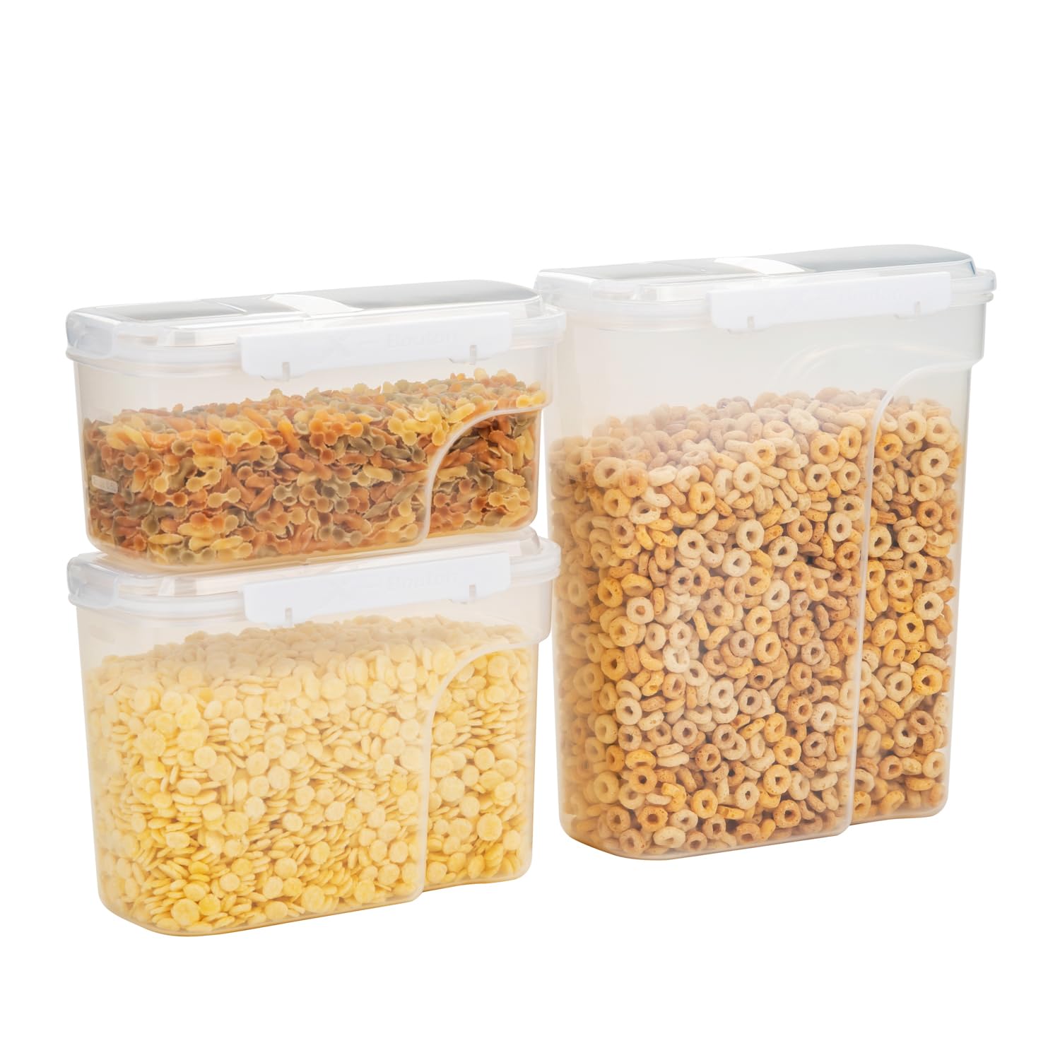 Photo 1 of Cereal Containers Storage With Lids,Airtight Food Storage Containers 6PCS, Flip open, BPA free,Canisters pantry storage & organizatior for Oats,Grain,Nuts,White,3.8L & 2.3L & 1.5L