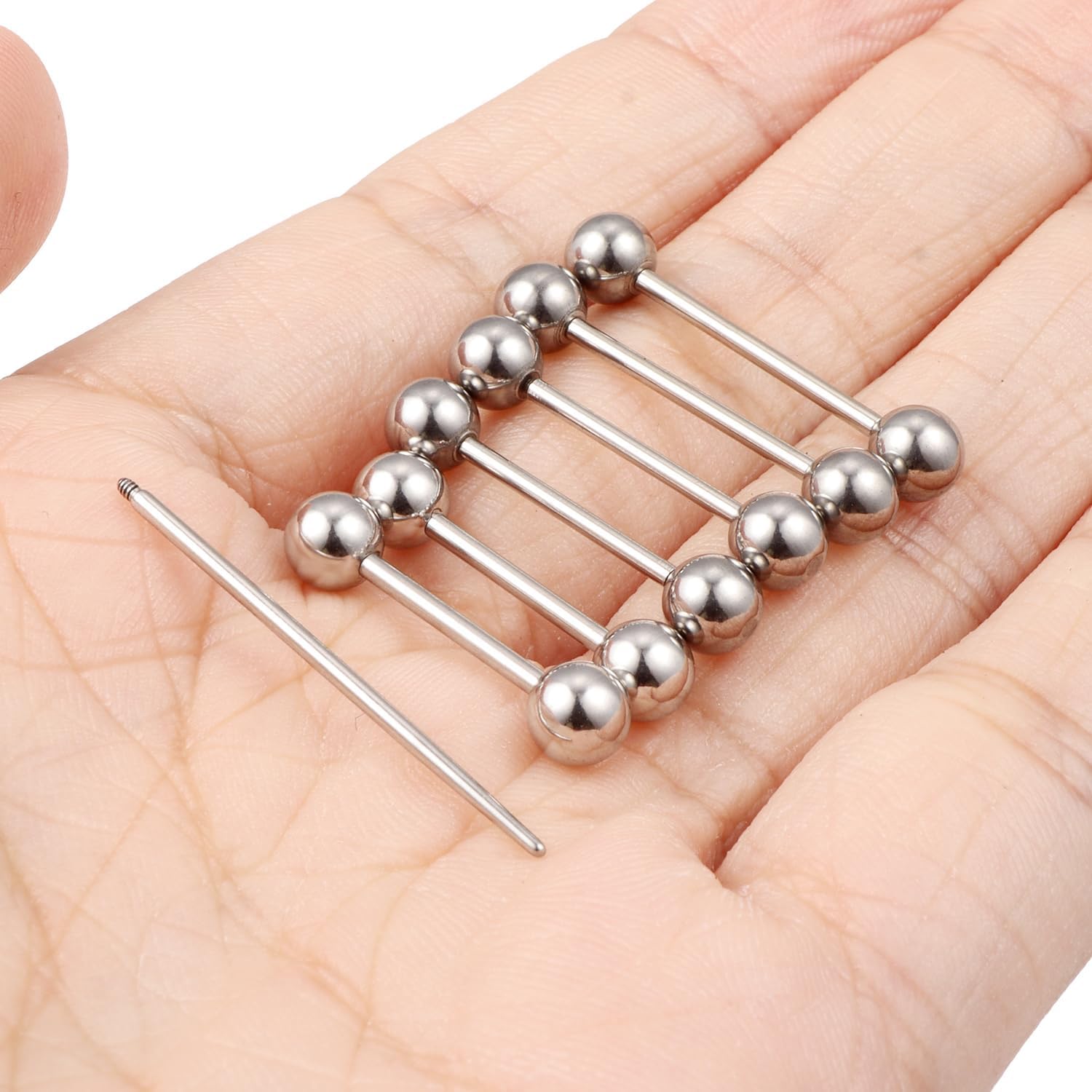 16G Nipple Piercing Jewelry Internally Threaded Tongue Rings for Women Hypoallergenic 316L Surgical Steel Nipple Tongue Ring Barbell Piercing Jewelry Women Men 12mm 14mm 16mm - Image 2