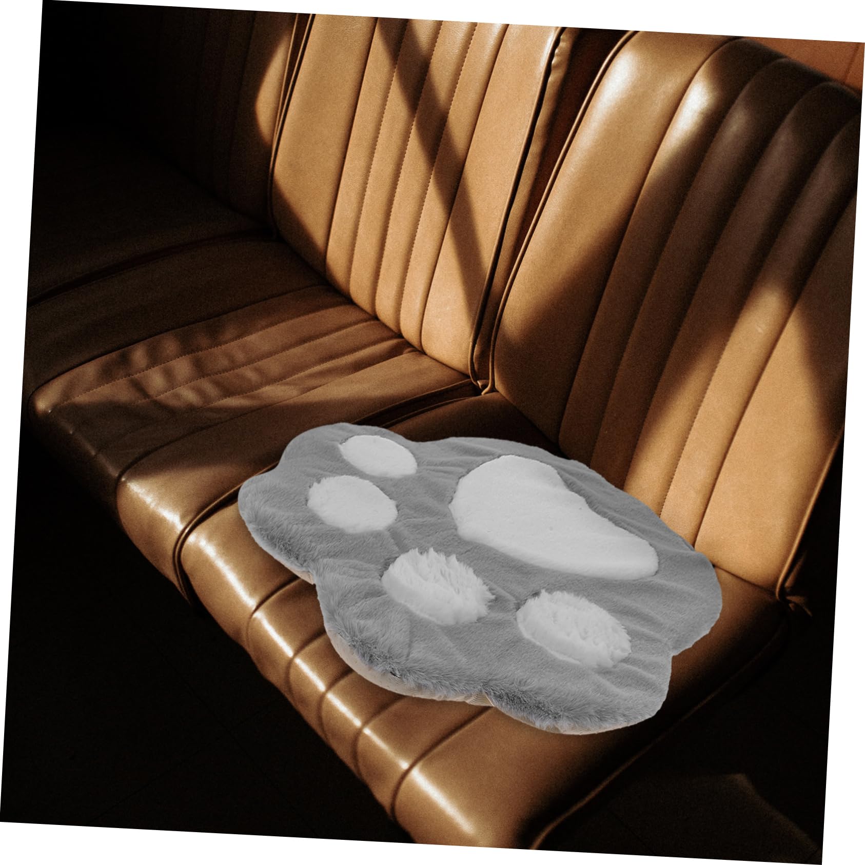 Mikinona Tapis de Siège Auto Mignon Confortable et Respirant Forme Patte de Chat Coussin de Siège de Voiture en Peluche pour Temps Froid en Voiture