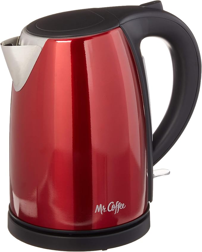 Mr. Coffee Stainless Steel Electric Kettle, Red Home & Kitchen