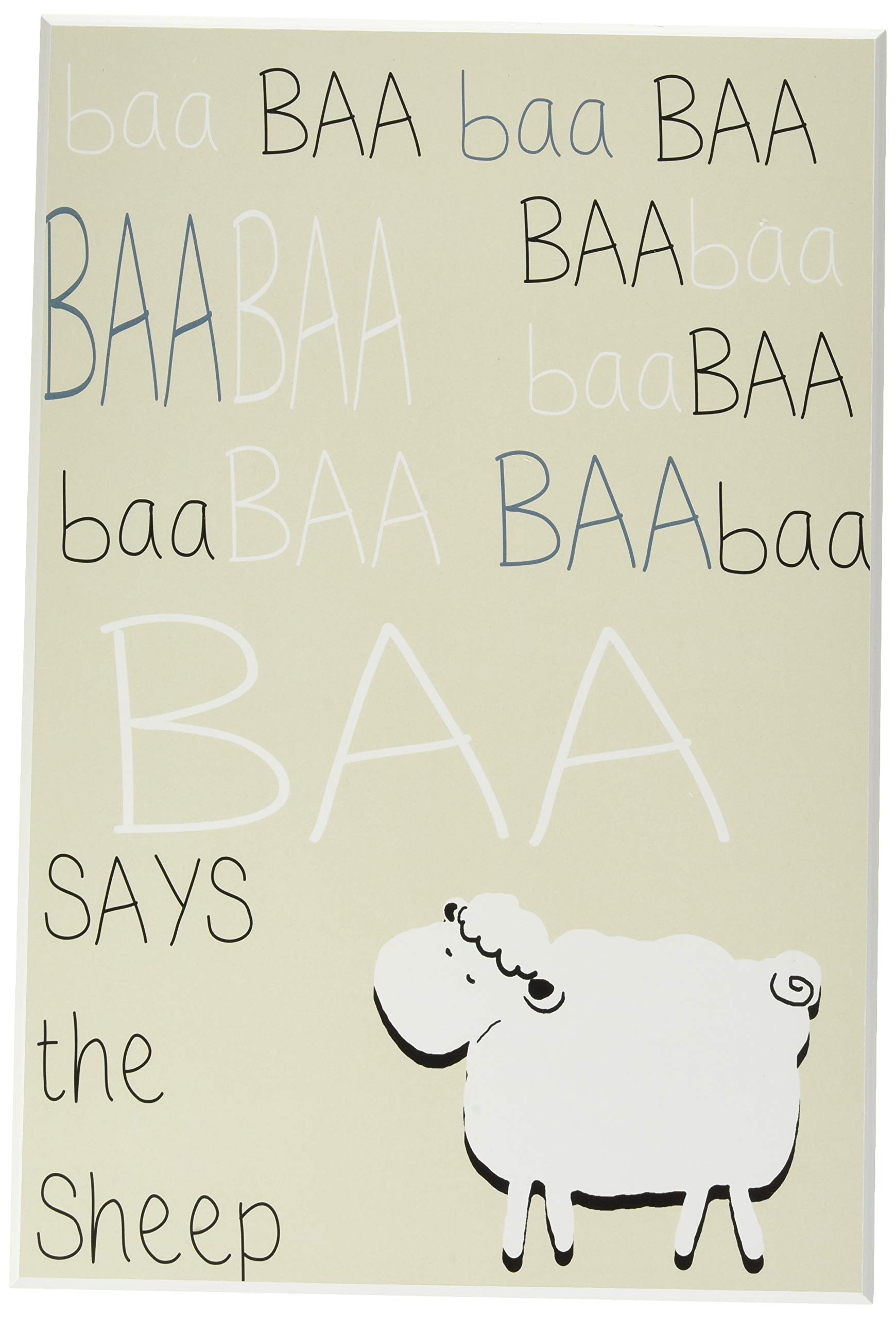 Baa Baa Mouton plaque murale rectangle Stupell beige chambre enfant