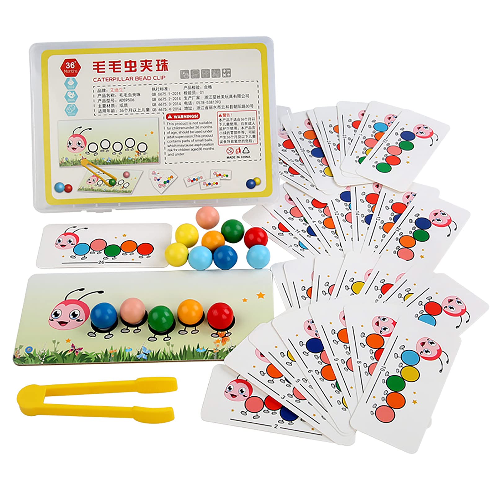 Wooden Bead Maze Toy for Kids Early Learning Fine Motor Skills Development Educational Montessori Activity (Red, One Size)